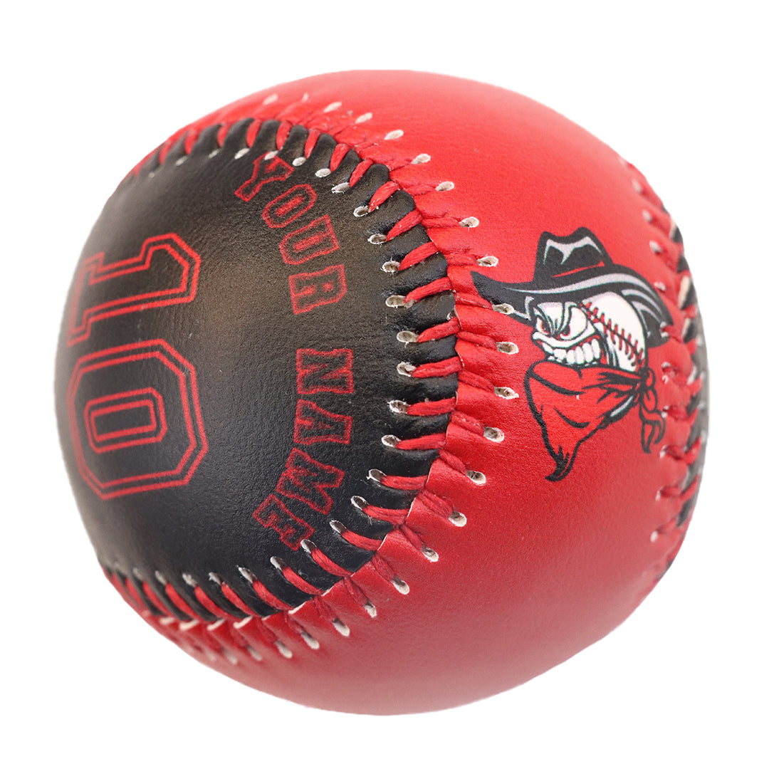 Custom Black Red Split Half Leather Black Authentic Baseballs