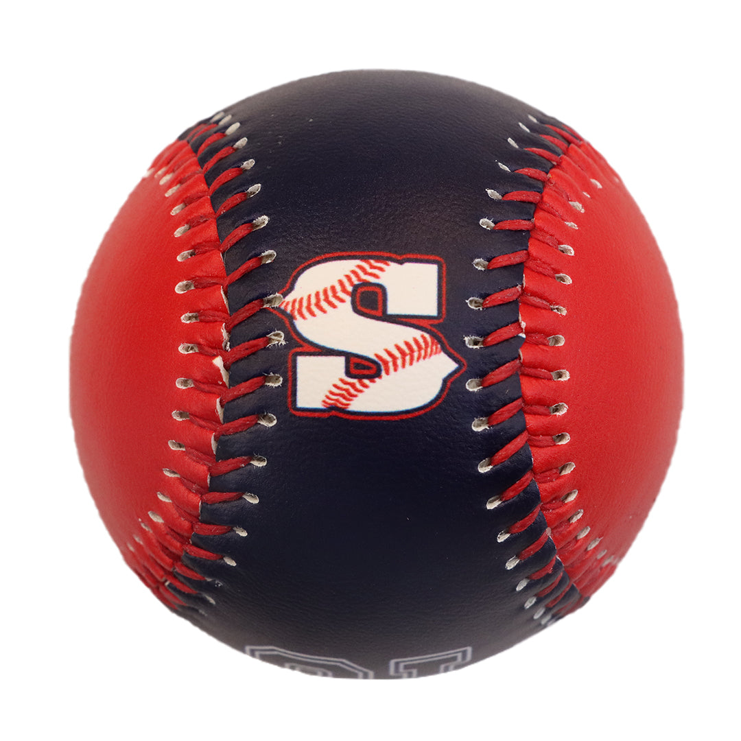 Custom Royal Red Split Half Leather Royal Authentic Baseballs