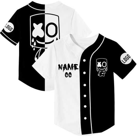 Custom Black White You Can Cry Rave Baseball Jersey For EDM EDC Festivals