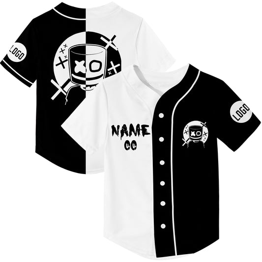 Custom Black White Rave Baseball Jersey For EDM EDC Festivals