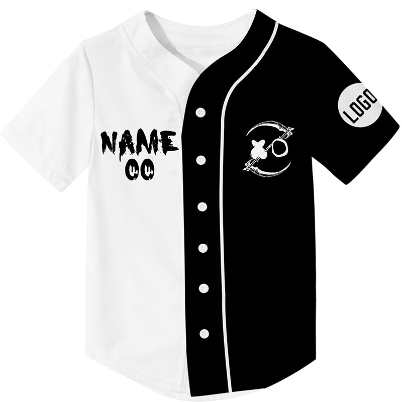 Custom Black White Rave Baseball Jersey For EDM EDC Festivals