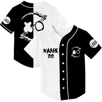 Custom Black White Rave Baseball Jersey For EDM EDC Festivals