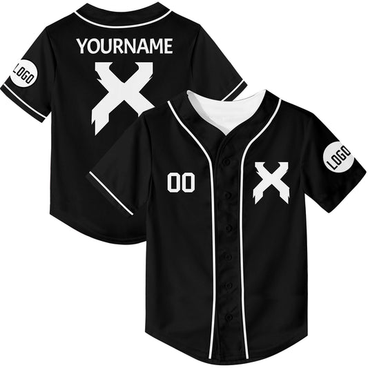 Custom Black Baseball Jersey Rave For EDM EDC Festivals