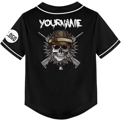 Custom Black Skull Baseball Jersey Rave For EDM EDC Festivals