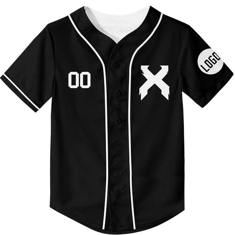 Custom Black Skull Baseball Jersey Rave For EDM EDC Festivals