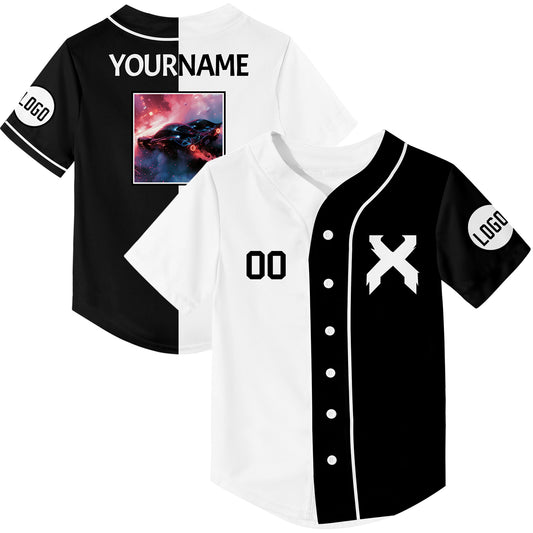 Custom Black White Sports Car Rave Baseball Jersey For EDM EDC Festivals