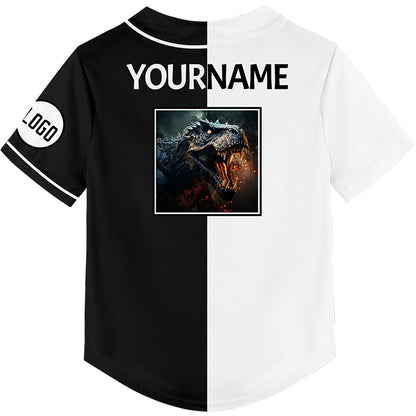 Custom Black White Dragon Rave Baseball Jersey For EDM EDC Festivals