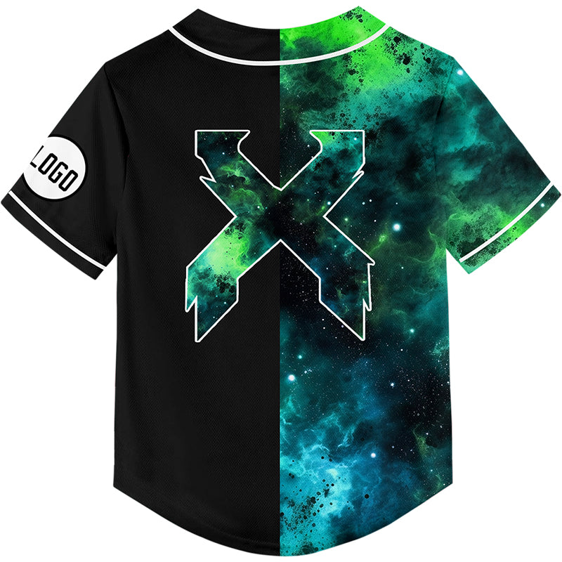 Custom Black Starry Sky Rave Baseball Jersey For EDM EDC Festivals