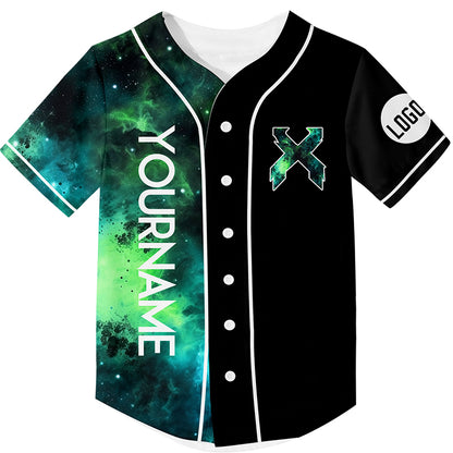 Custom Black Starry Sky Rave Baseball Jersey For EDM EDC Festivals