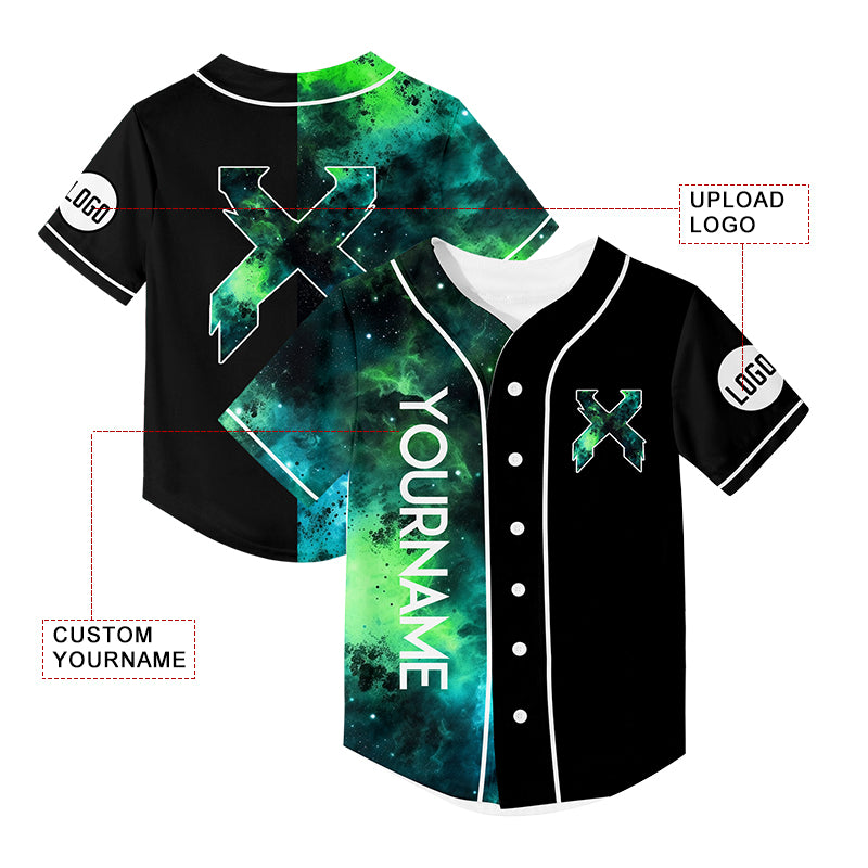 Custom Black Starry Sky Rave Baseball Jersey For EDM EDC Festivals