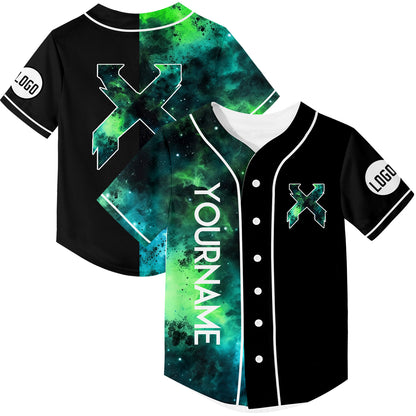 Custom Black Starry Sky Rave Baseball Jersey For EDM EDC Festivals