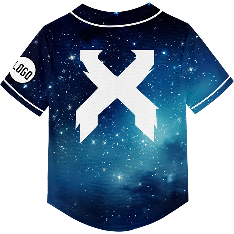 Custom Navy Starry Sky Rave Baseball Jersey For EDM EDC Festivals