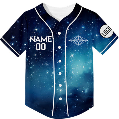 Custom Navy Starry Sky Rave Baseball Jersey For EDM EDC Festivals