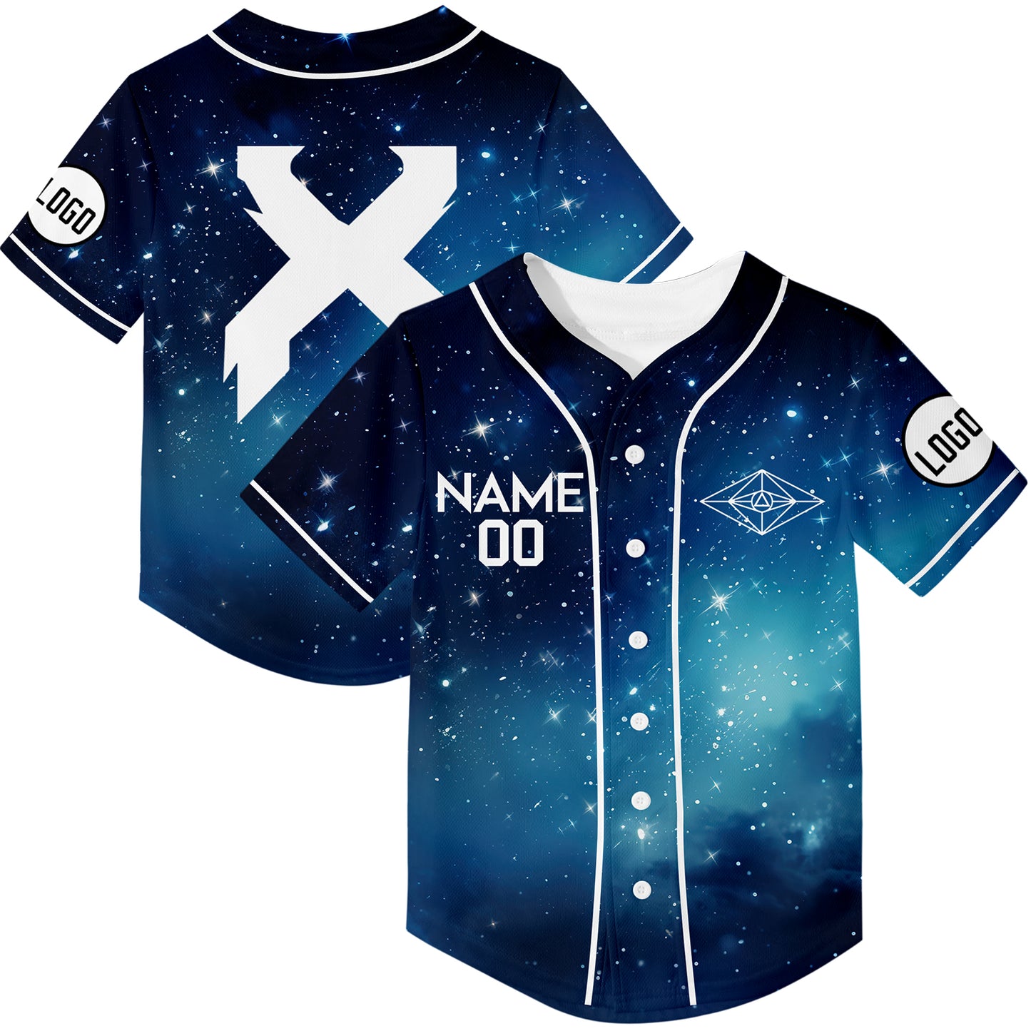 Custom Navy Starry Sky Rave Baseball Jersey For EDM EDC Festivals