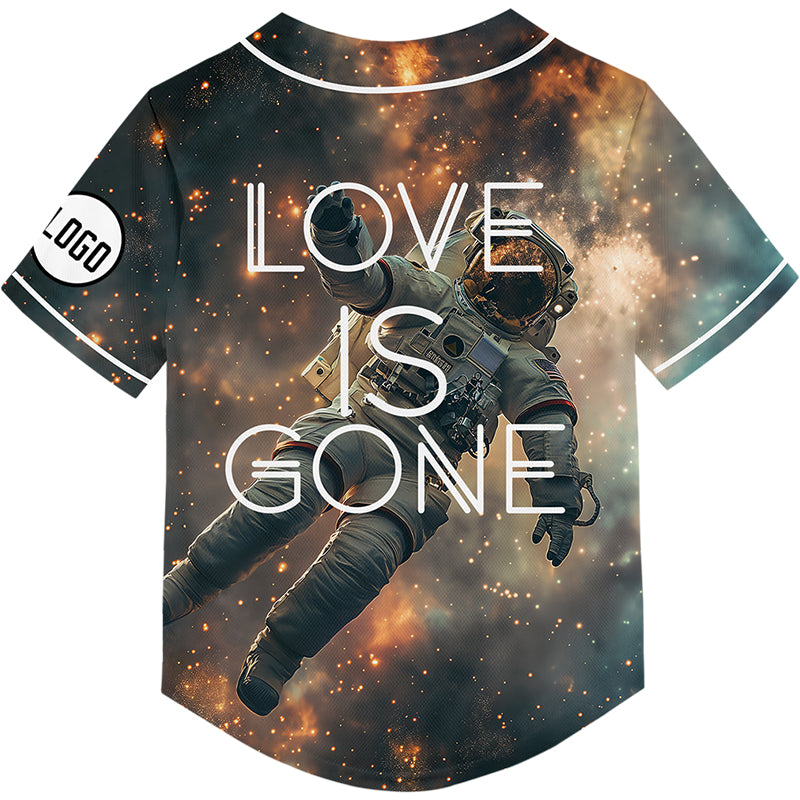 Custom Black Starry Sky Astronaut Rave Baseball Jersey For EDM EDC Festivals