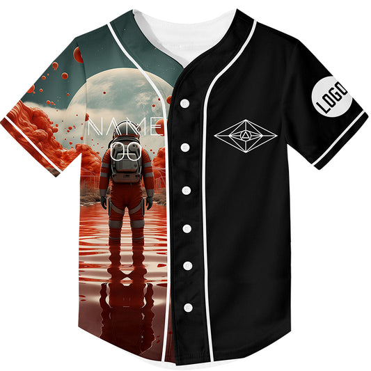 Custom Black Astronaut Rave Baseball Jersey For EDM EDC Festivals