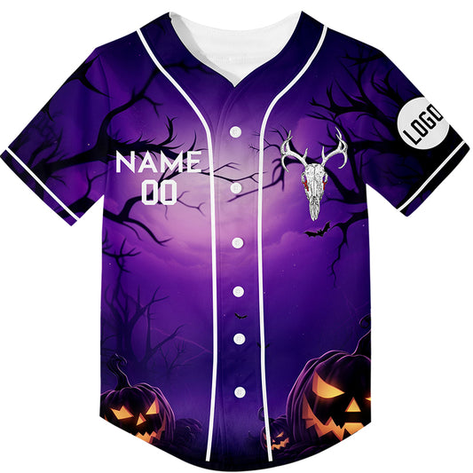 Custom Halloween Pumpkin Sheep Head Rave Baseball Jersey For EDM EDC Festivals