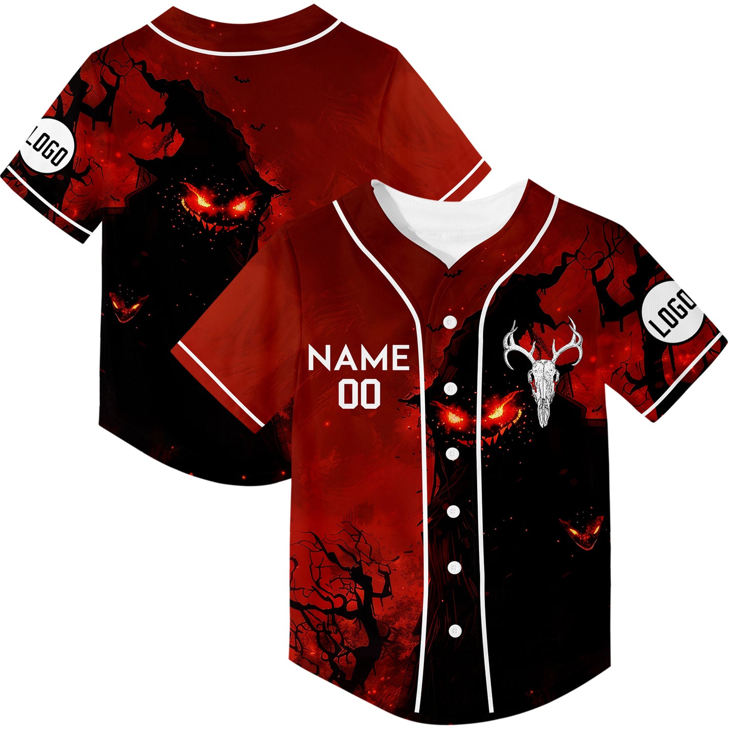 Custom Halloween Sheep Head Rave Baseball Jersey For EDM EDC Festivals