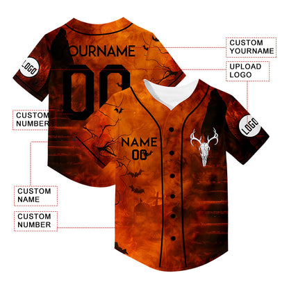 Custom Halloween Bats Sheep Head Rave Baseball Jersey For EDM EDC Festivals