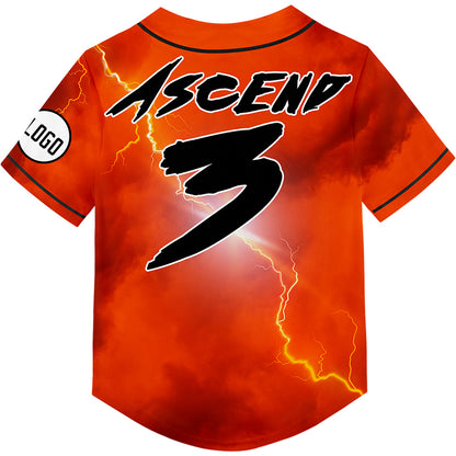 Custom Orange Fire Phoenix Rave Baseball Jersey For EDM EDC Festivals