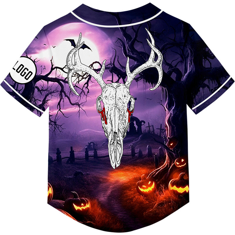 Custom Purple Sheep Head Happy Halloween Rave Baseball Jersey For EDM EDC Festivals