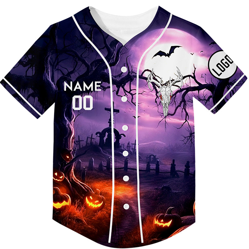 Custom Purple Sheep Head Happy Halloween Rave Baseball Jersey For EDM EDC Festivals