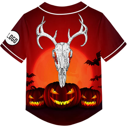 Custom Orange Sheep Head Happy Halloween Rave Baseball Jersey For EDM EDC Festivals