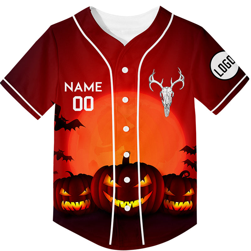 Custom Orange Sheep Head Happy Halloween Rave Baseball Jersey For EDM EDC Festivals