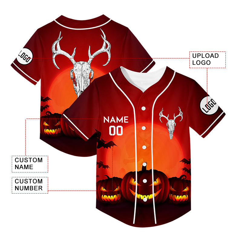 Custom Orange Sheep Head Happy Halloween Rave Baseball Jersey For EDM EDC Festivals