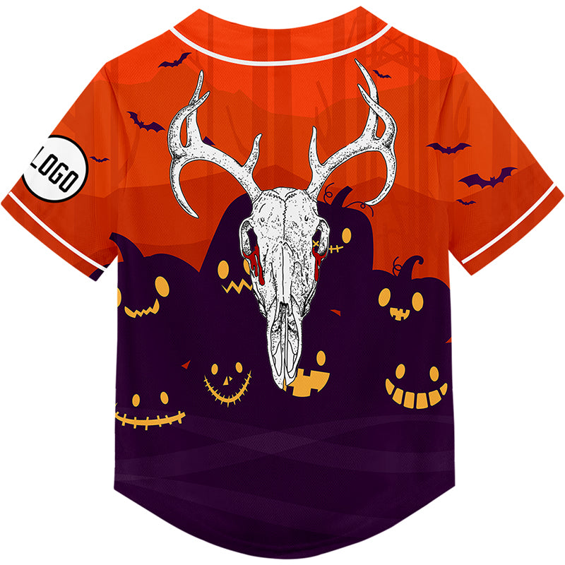 Custom Orange Sheep Head Happy Halloween Rave Baseball Jersey For EDM EDC Festivals