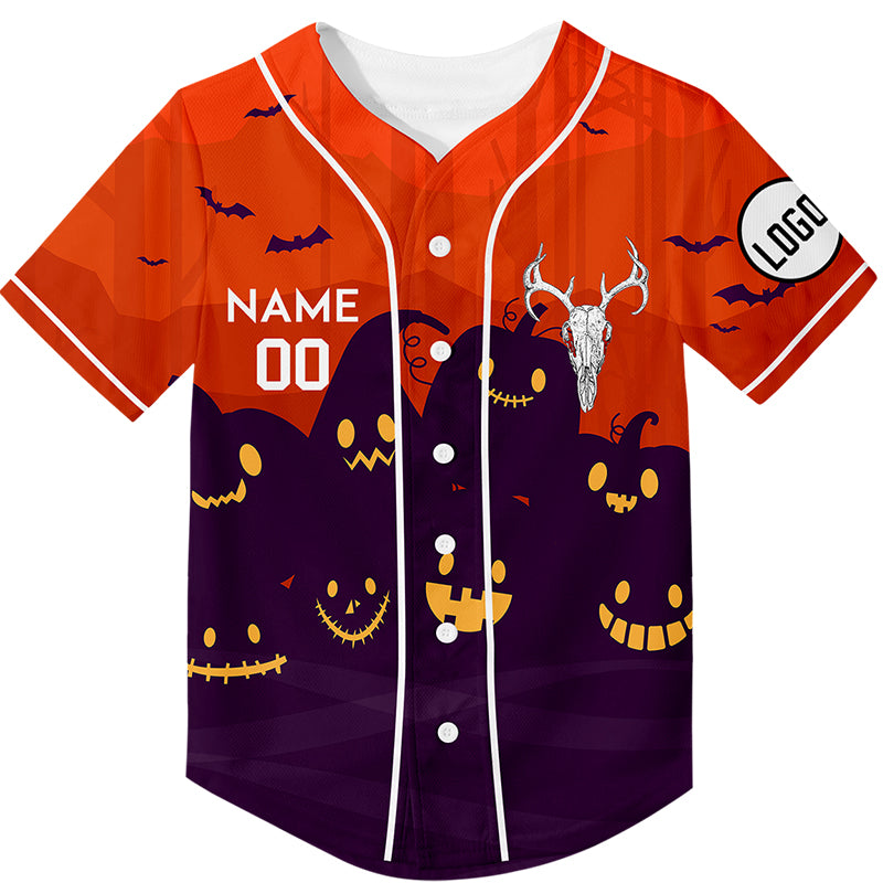 Custom Orange Sheep Head Happy Halloween Rave Baseball Jersey For EDM EDC Festivals