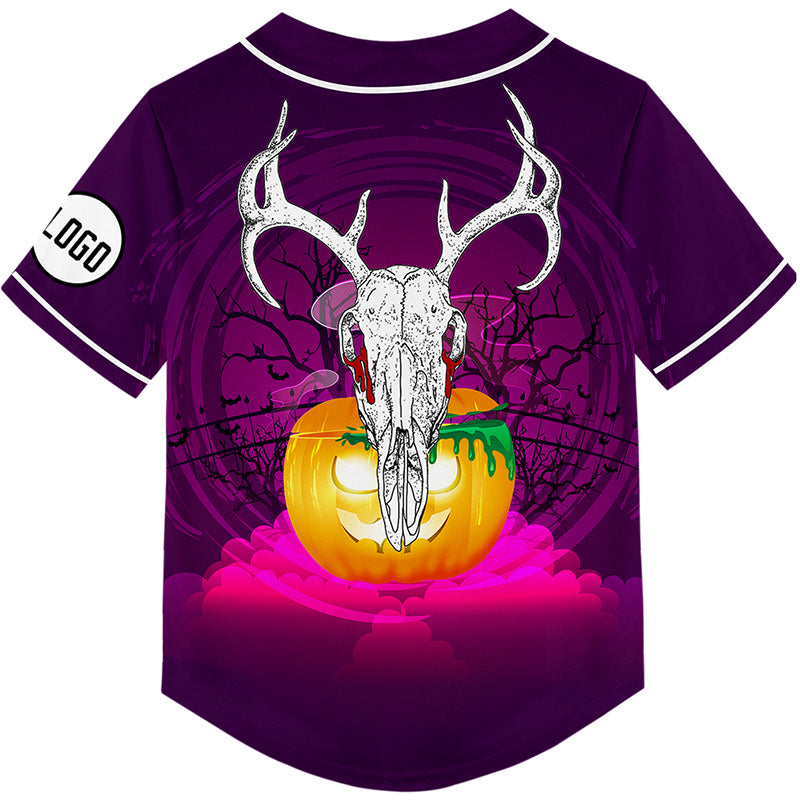 Custom Purple Sheep Head Happy Halloween Rave Baseball Jersey For EDM EDC Festivals