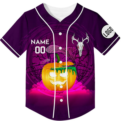 Custom Purple Sheep Head Happy Halloween Rave Baseball Jersey For EDM EDC Festivals