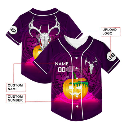 Custom Purple Sheep Head Happy Halloween Rave Baseball Jersey For EDM EDC Festivals