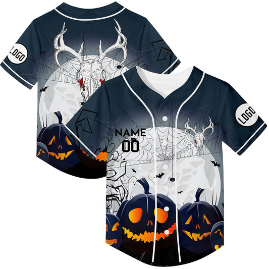 Custom Pumpkin Sheep Head Happy Halloween Rave Baseball Jersey For EDM EDC Festivals