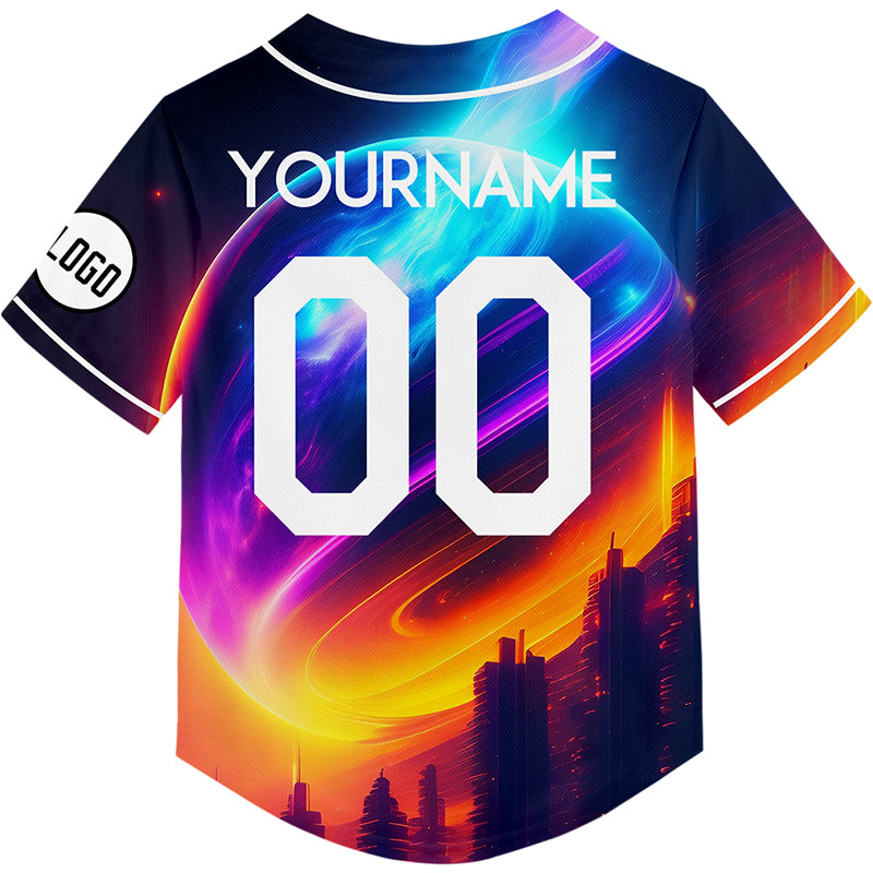 Custom Black Sky Blue A Better World Rave Baseball Jersey For EDM EDC Festivals