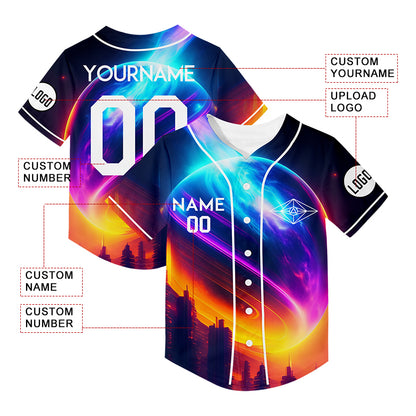 Custom Black Sky Blue A Better World Rave Baseball Jersey For EDM EDC Festivals