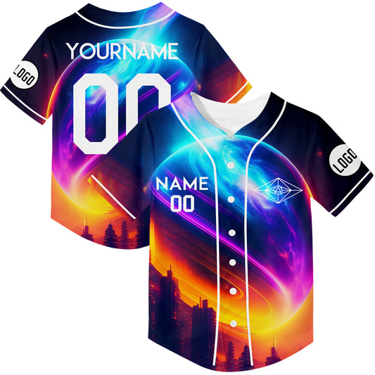 Custom Black Sky Blue A Better World Rave Baseball Jersey For EDM EDC Festivals