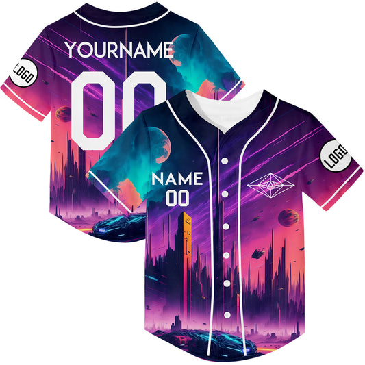 Custom Purple A Better World Rave Baseball Jersey For EDM EDC Festivals