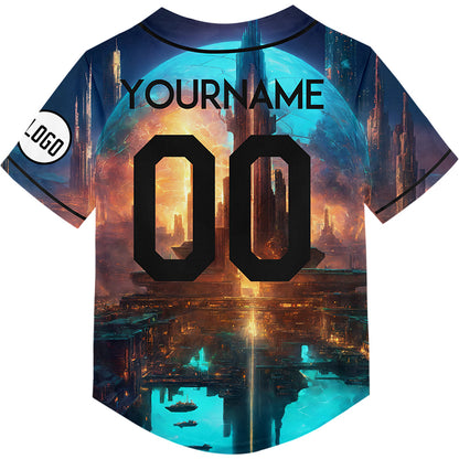 Custom Sky Blue A Better World Rave Baseball Jersey For EDM EDC Festivals