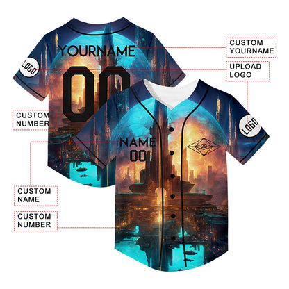 Custom Sky Blue A Better World Rave Baseball Jersey For EDM EDC Festivals