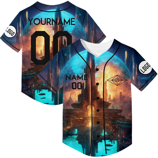 Custom Sky Blue A Better World Rave Baseball Jersey For EDM EDC Festivals