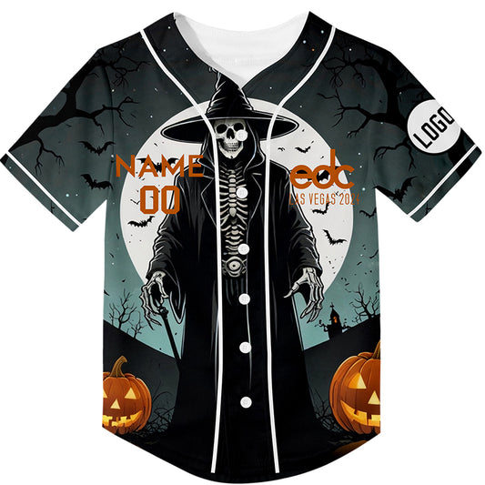 Custom Halloween EDC Las Vegas 2024 Rave Baseball Jersey For EDM EDC Festivals