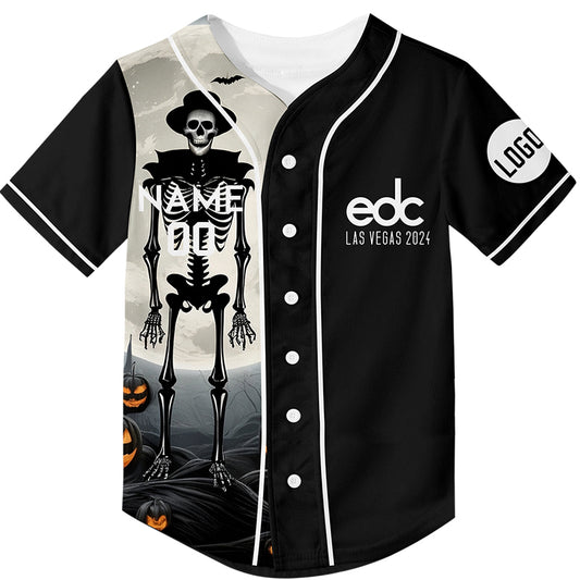 Custom Halloween EDC Las Vegas 2024 Rave Baseball Jersey For EDM EDC Festivals