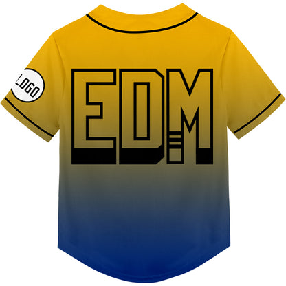 Custom Gold Royal EDM Las Vegas 2024 Rave Baseball Jersey For EDM EDC Festivals